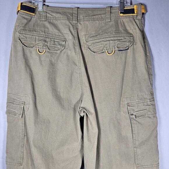 Abercrombie Paratrooper Cargo Pants Mens M Khaki Y2K Utility D Ring 35x32 Baggy - Picture 10 of 11
